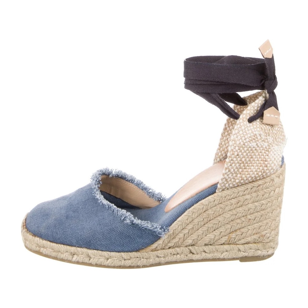 CASTAÑER Blue Colorblock D'Orsay Espadrilles Wedges 36